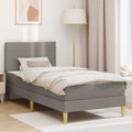 vidaXL Ramka łóżka Ciemnoszary 90 x 200 cm Poliester