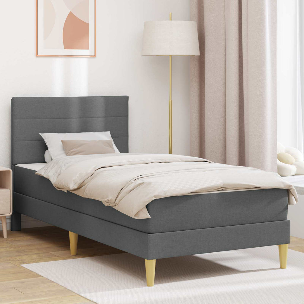 vidaXL Ramka łóżka Ciemnoszary 100 x 200 cm Poliester