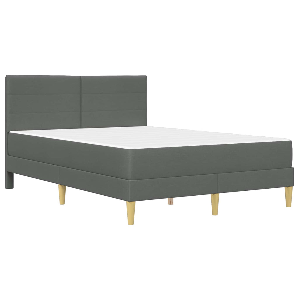 vidaXL Ramka łóżka Ciemnoszary 140 x 190 cm Poliester