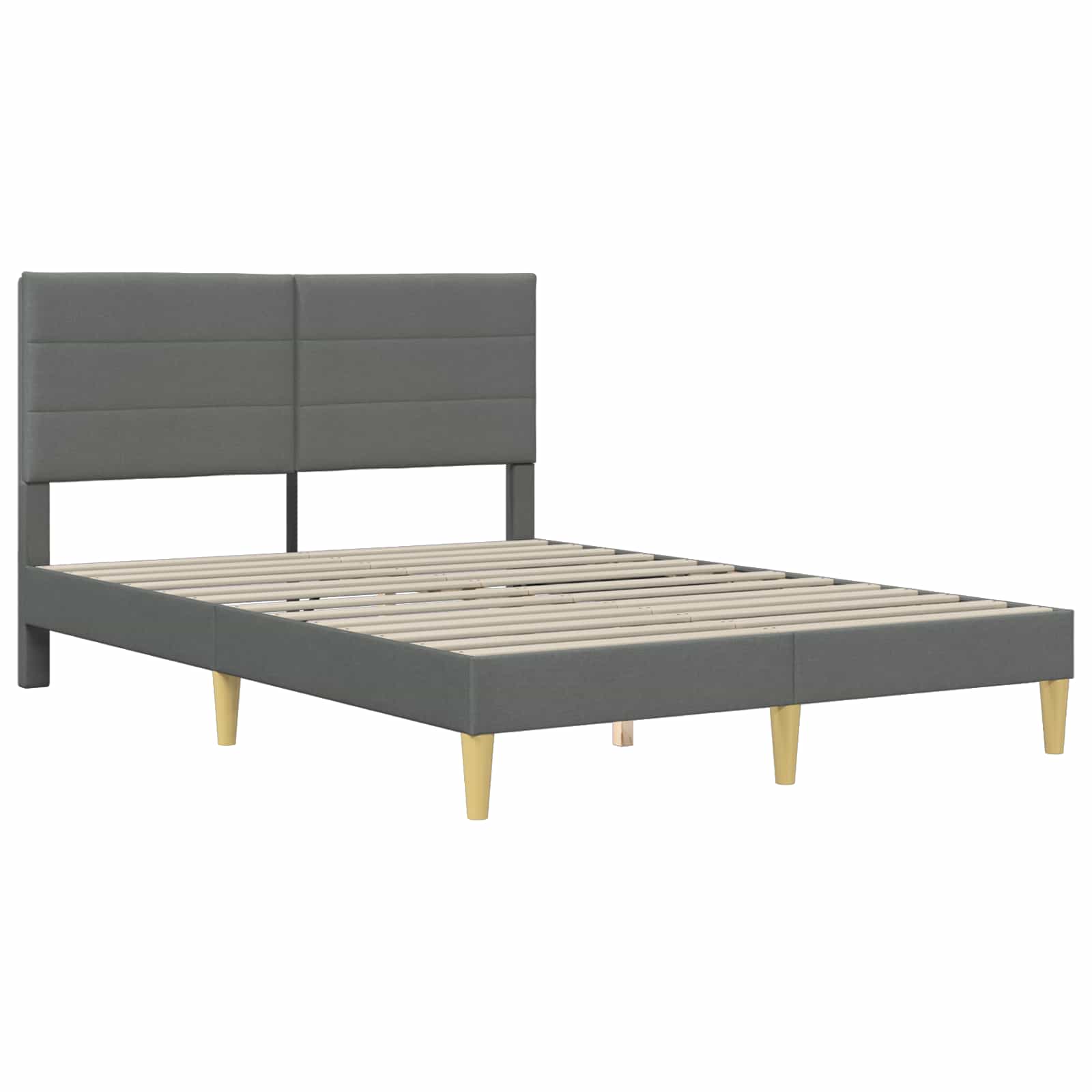 vidaXL Ramka łóżka Ciemnoszary 140 x 190 cm Poliester