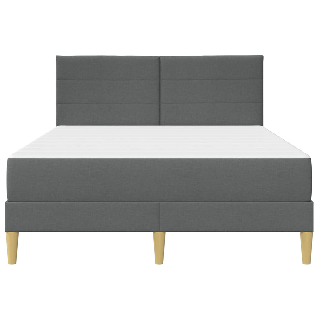 vidaXL Ramka łóżka Ciemnoszary 140 x 190 cm Poliester