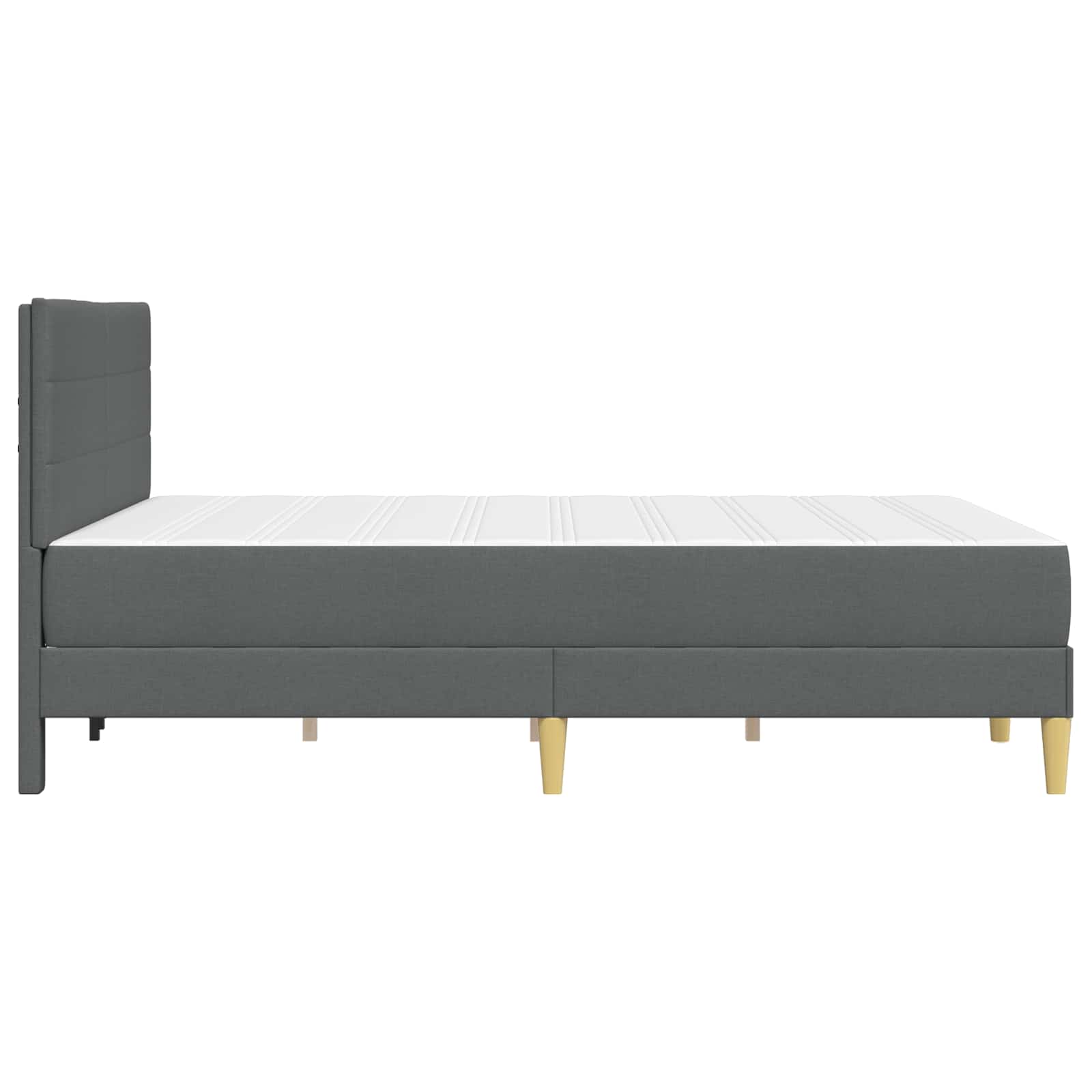 vidaXL Ramka łóżka Ciemnoszary 140 x 190 cm Poliester