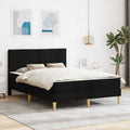 vidaXL Ramka łóżka Czarny 140 x 190 cm Poliester