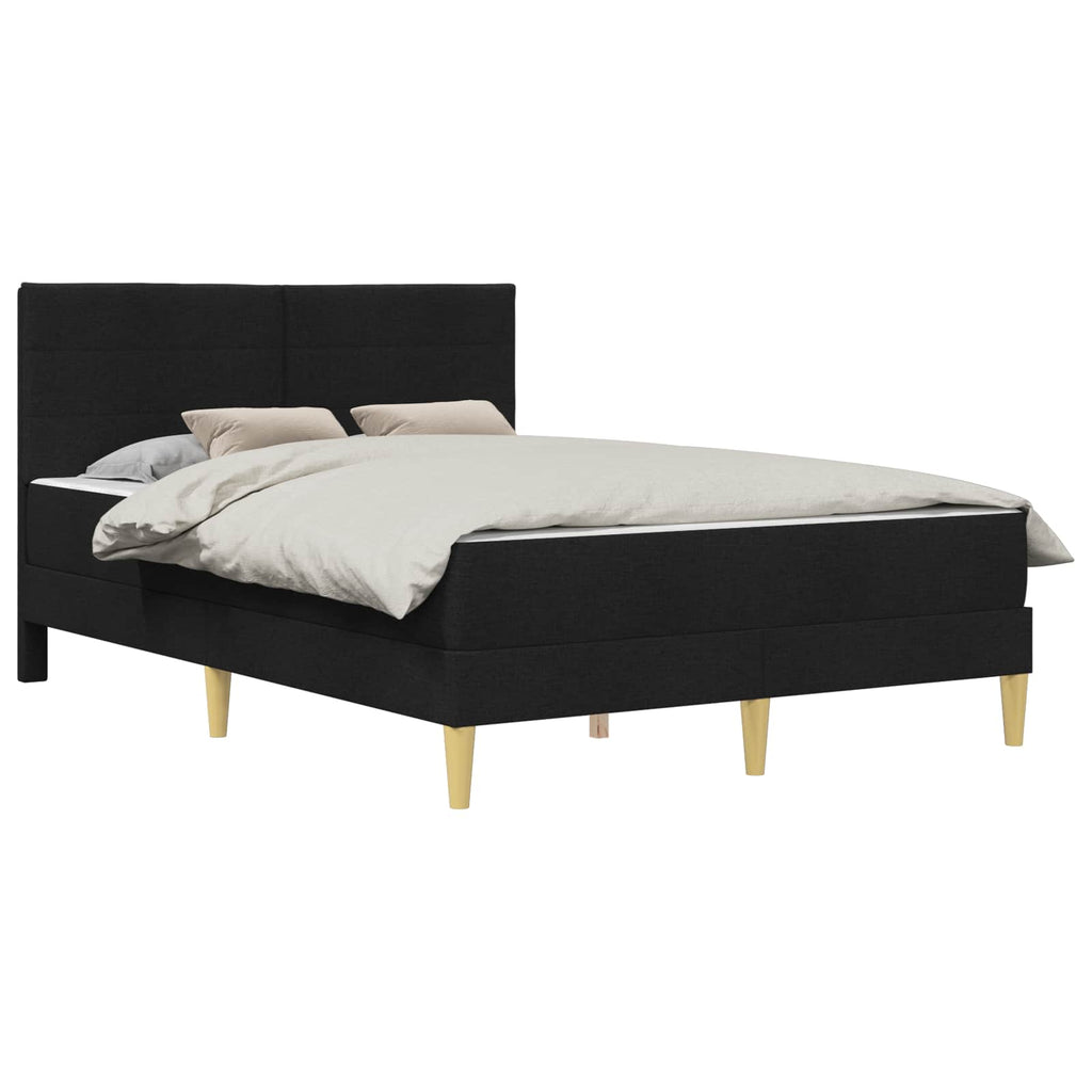 vidaXL Ramka łóżka Czarny 140 x 190 cm Poliester