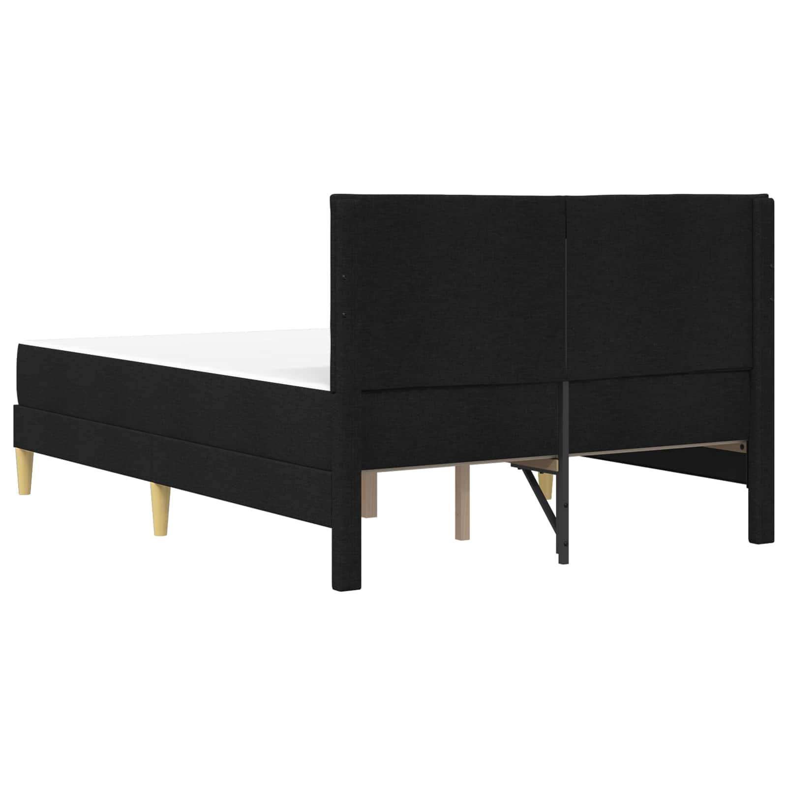 vidaXL Ramka łóżka Czarny 140 x 190 cm Poliester