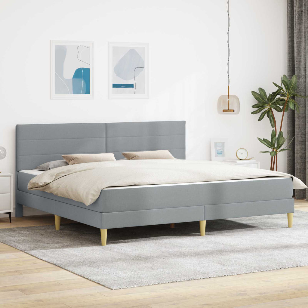 vidaXL Ramka łóżka Jasnoszary 180 x 200 cm Poliester