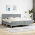 vidaXL Ramka łóżka Jasnoszary 180 x 200 cm Poliester