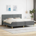 vidaXL Ramka łóżka Ciemnoszary 180 x 200 cm Poliester