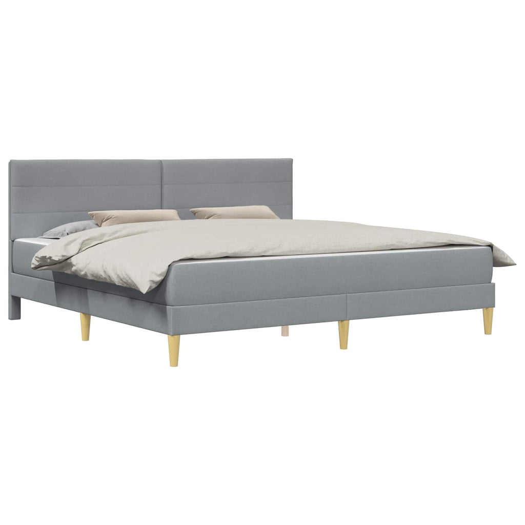 vidaXL Ramka łóżka Jasnoszary 200 x 200 cm Poliester