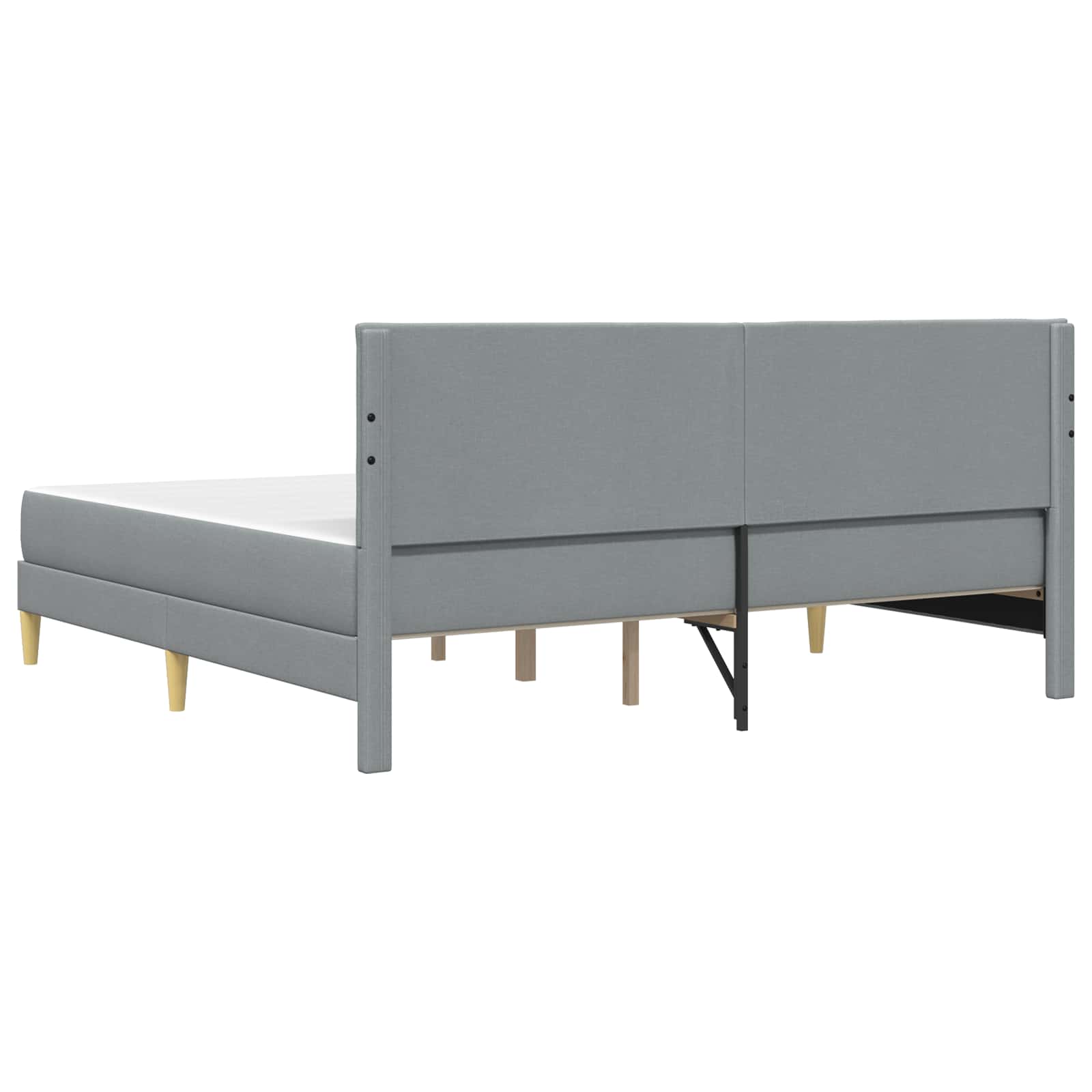vidaXL Ramka łóżka Jasnoszary 200 x 200 cm Poliester