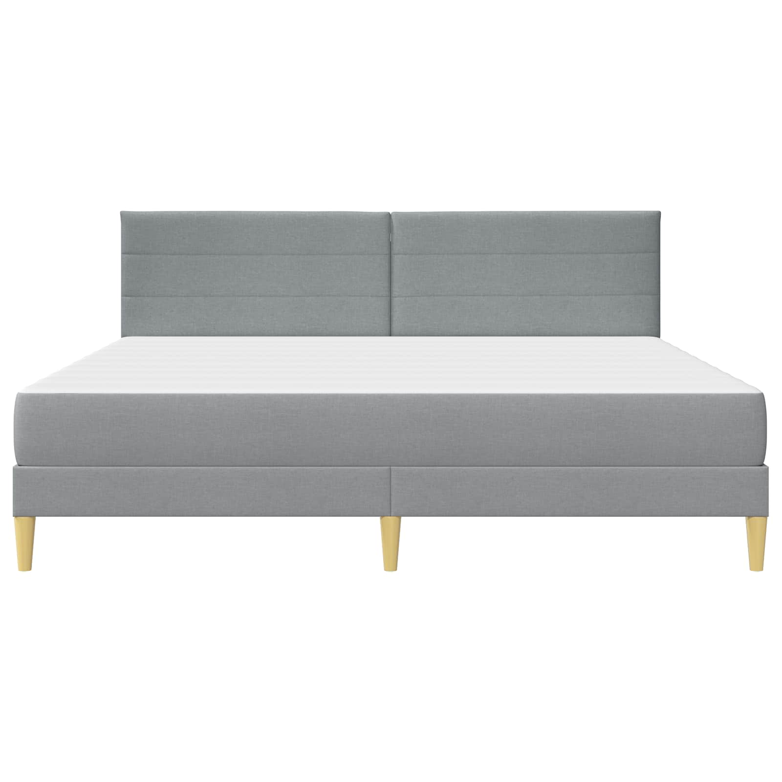 vidaXL Ramka łóżka Jasnoszary 200 x 200 cm Poliester