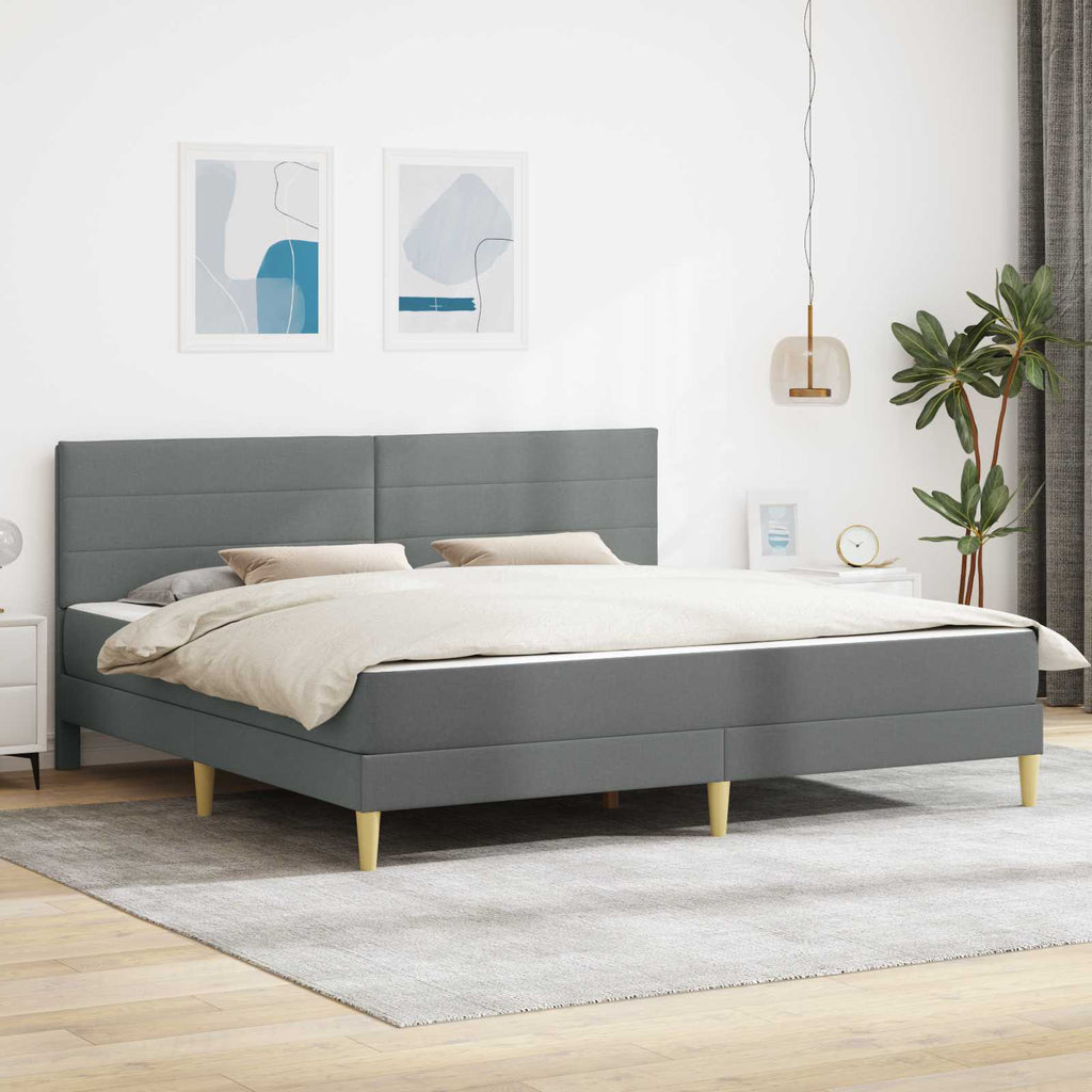 vidaXL Ramka łóżka Ciemnoszary 200 x 200 cm Poliester