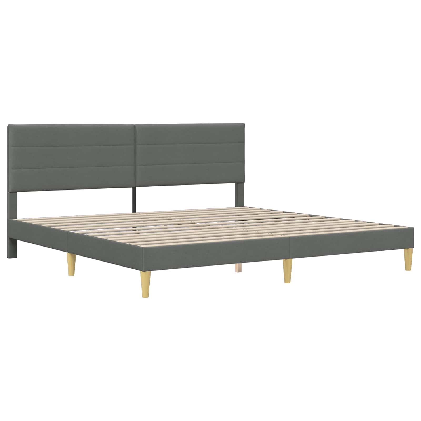 vidaXL Ramka łóżka Ciemnoszary 200 x 200 cm Poliester