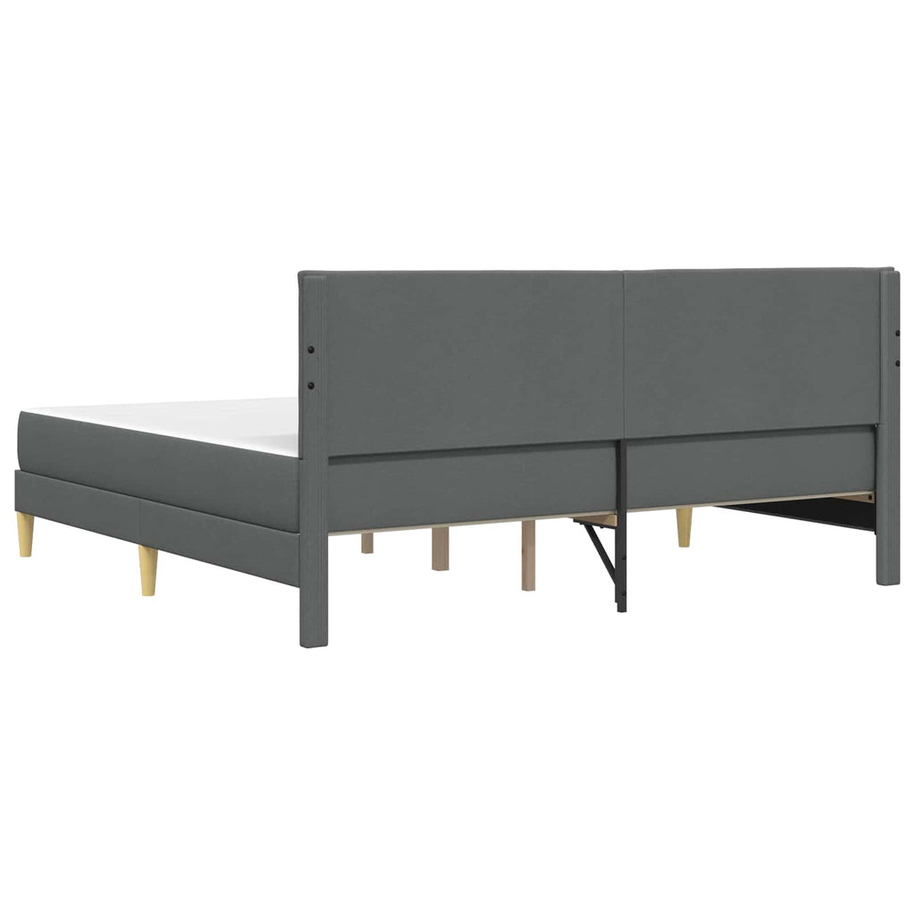 vidaXL Ramka łóżka Ciemnoszary 200 x 200 cm Poliester
