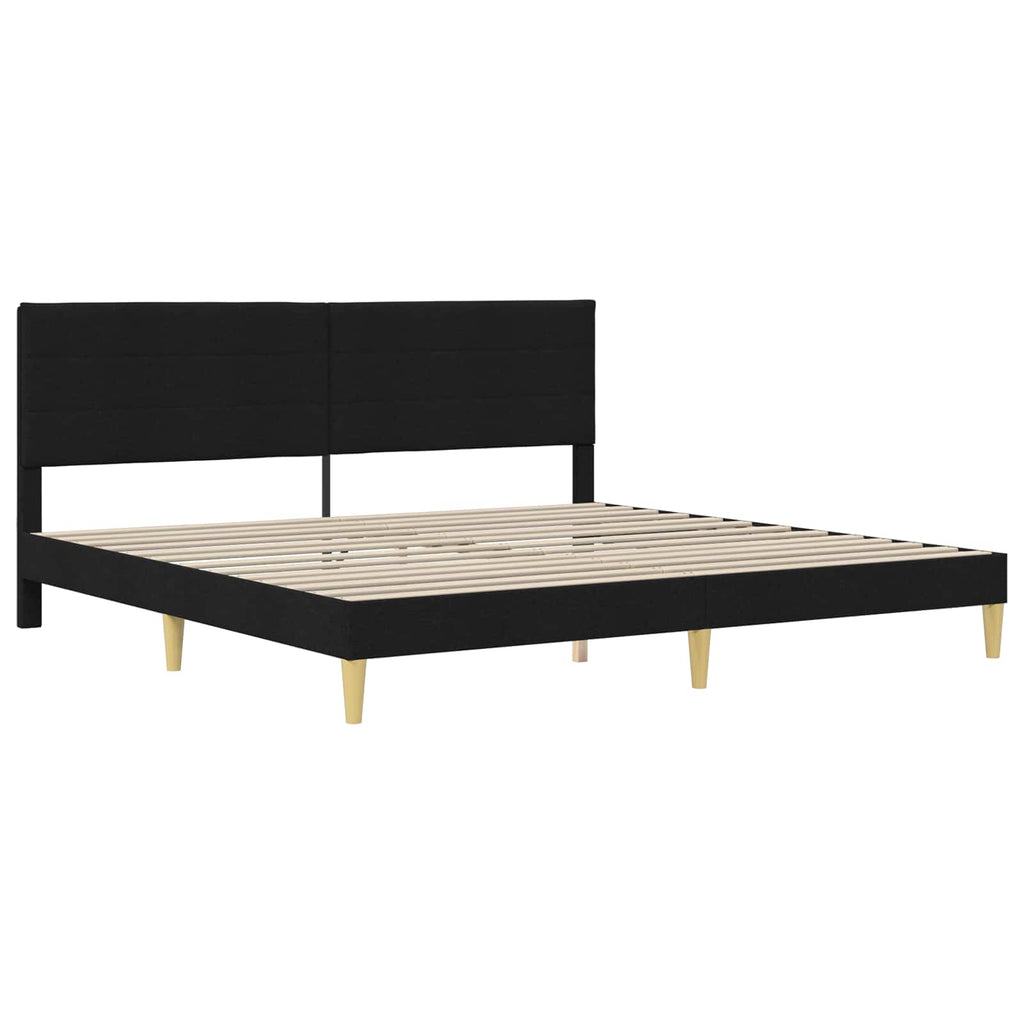 vidaXL Ramka łóżka Czarny 200 x 200 cm Poliester