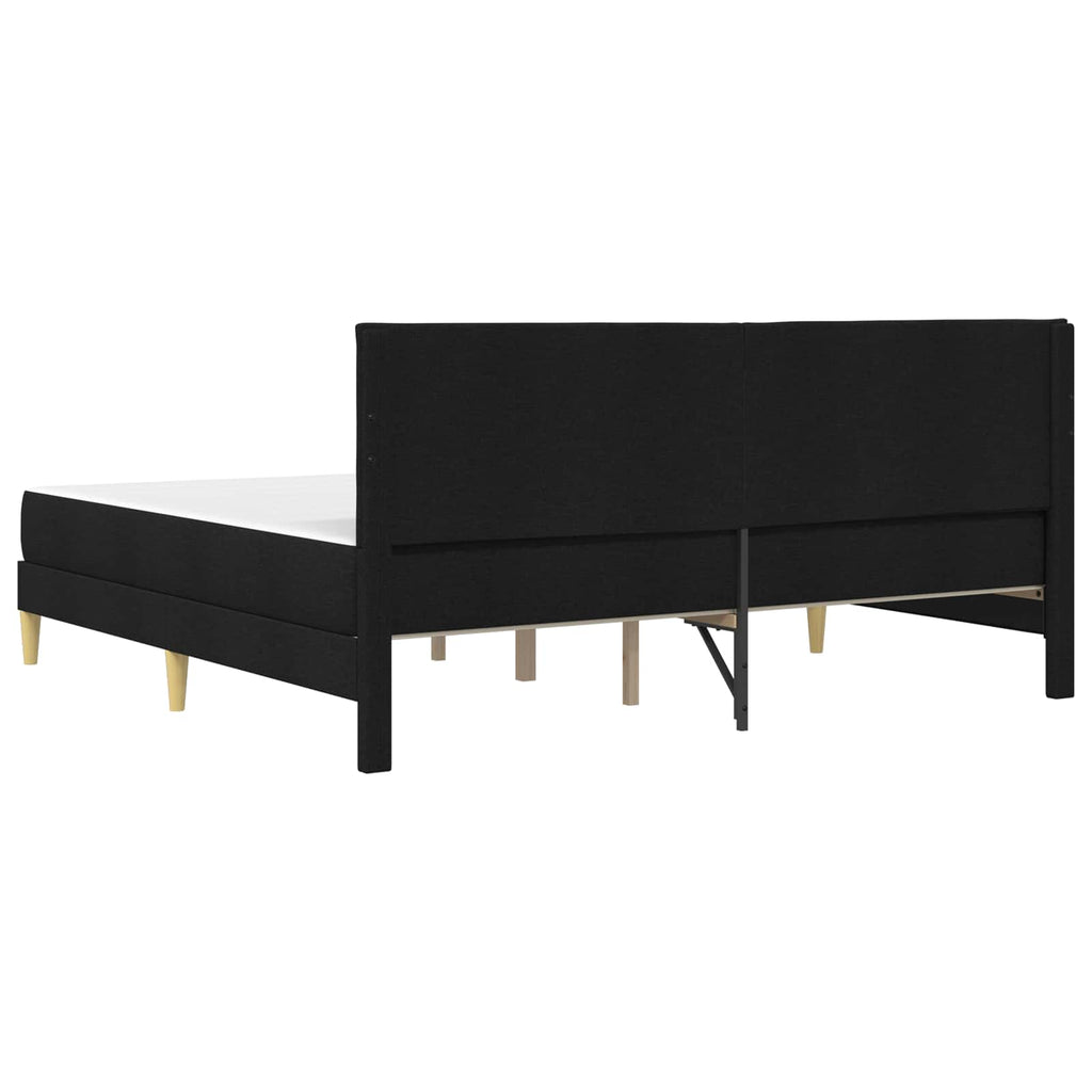 vidaXL Ramka łóżka Czarny 200 x 200 cm Poliester