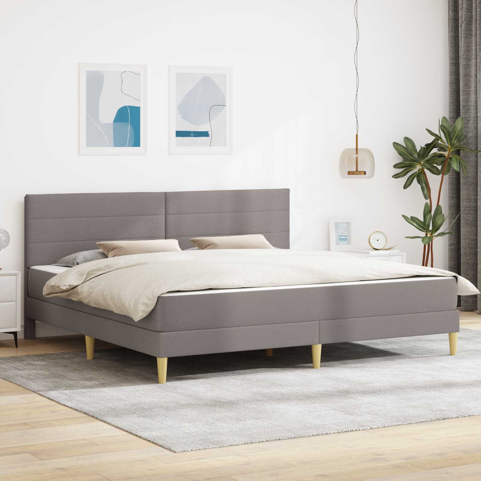 vidaXL Ramka łóżka 200 x 200 cm Ciemnoszary