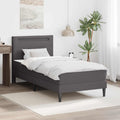 vidaXL Ramka łóżka z paskami LED Szary 90 x 200 cm Ekoskóra