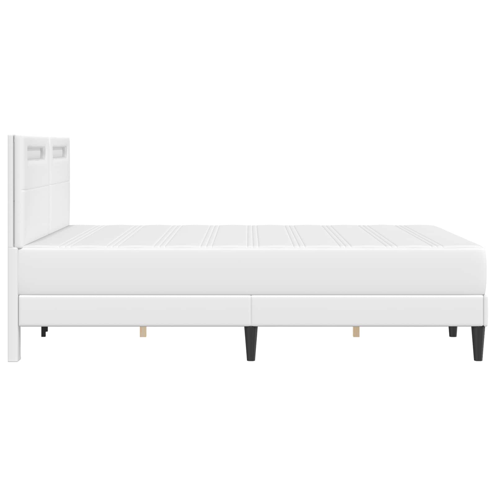 vidaXL Ramka łóżka z paskami LED Biały 120 x 200 cm Ekoskóra