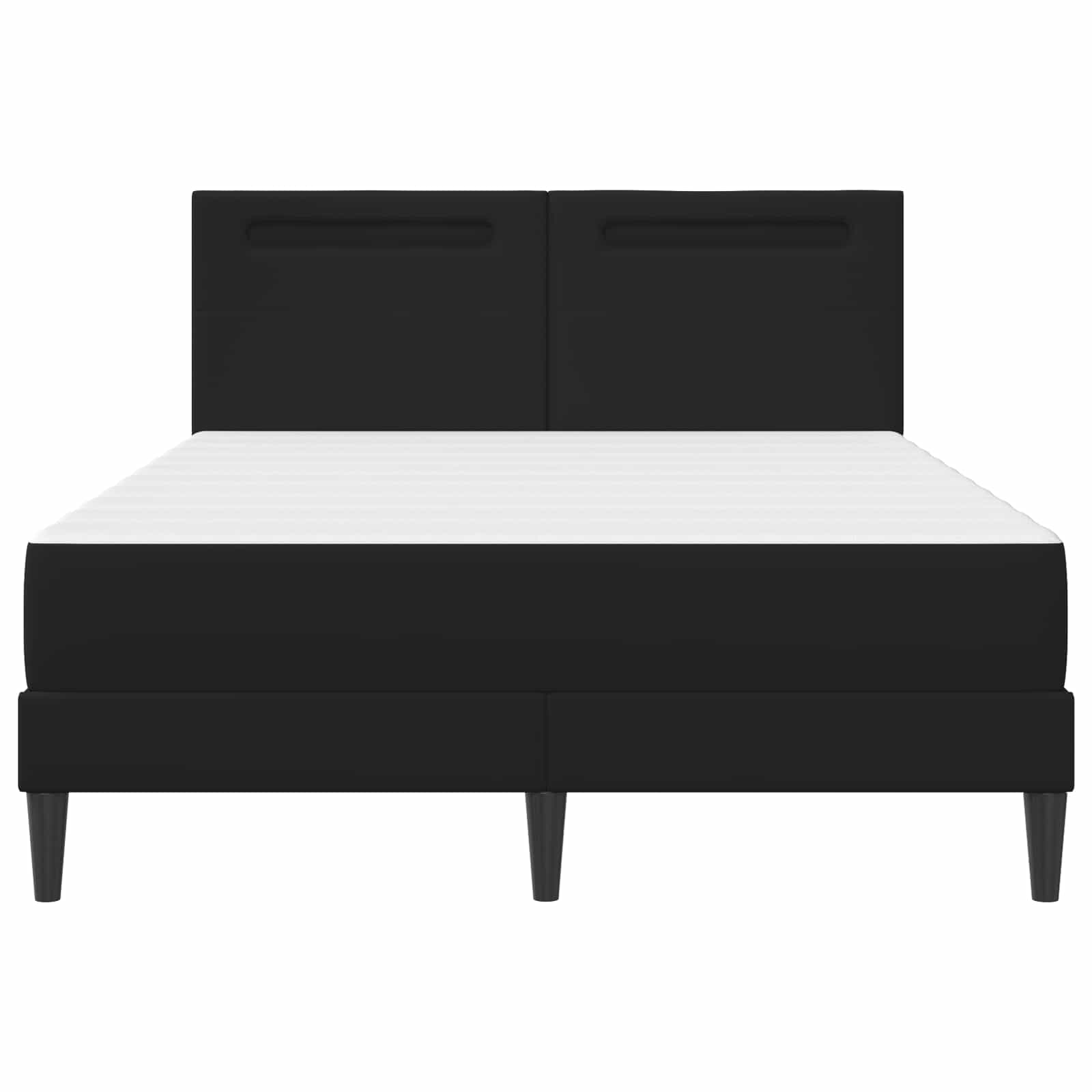 vidaXL Ramka łóżka z paskami LED Czarny 140 x 190 cm Ekoskóra