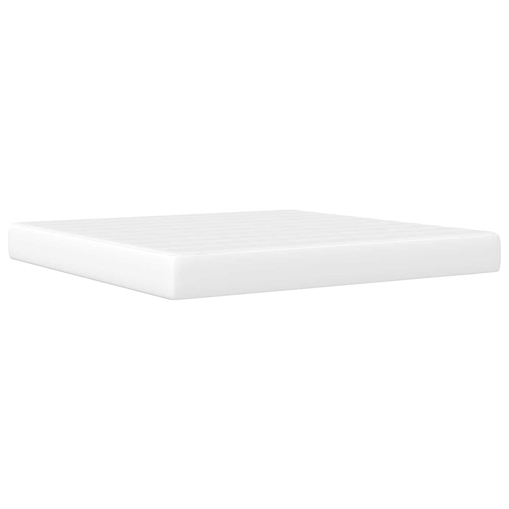 vidaXL Ramka łóżka z paskami LED Biały 180 x 200 cm Ekoskóra