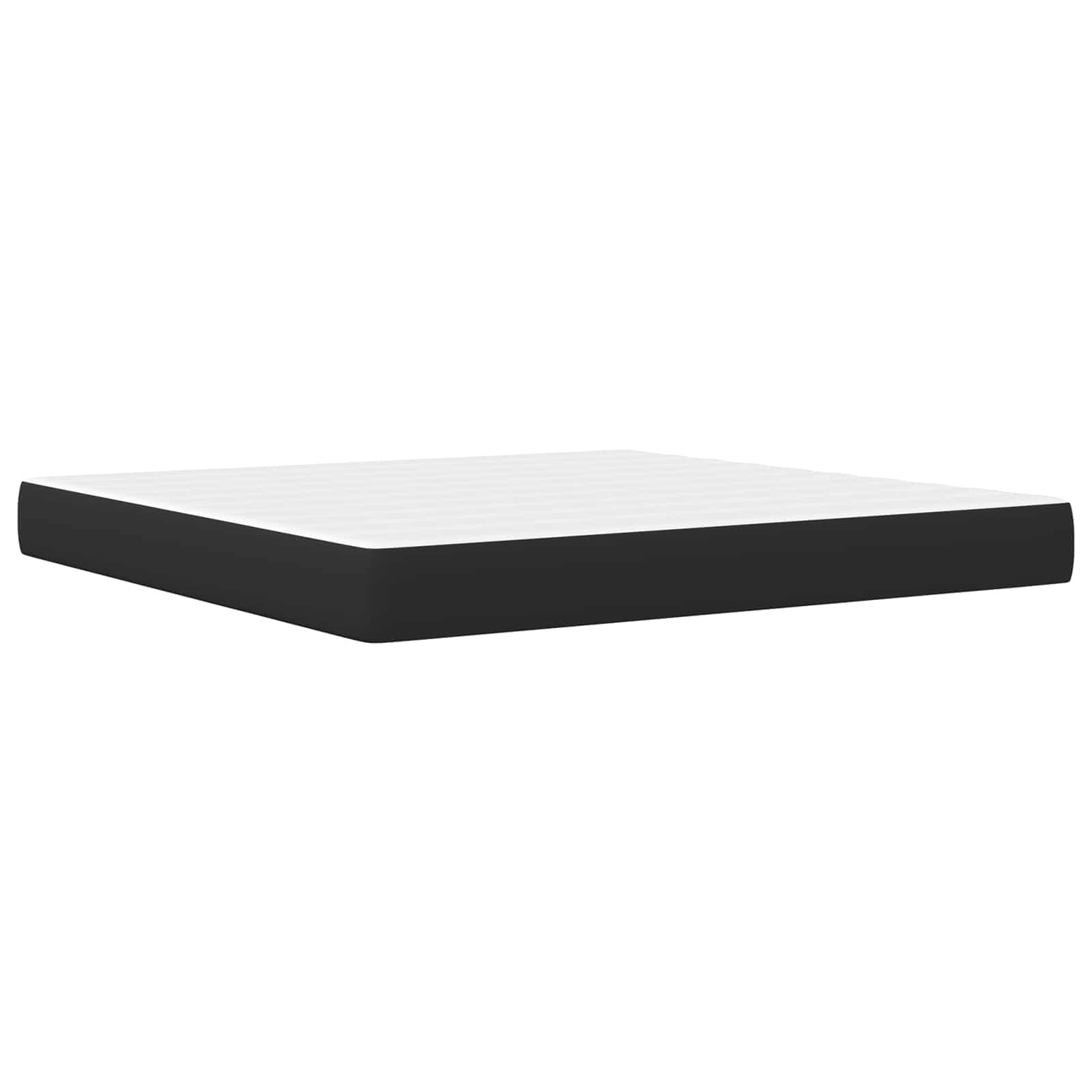 vidaXL Ramka łóżka z paskami LED Czarny 200 x 200 cm Ekoskóra
