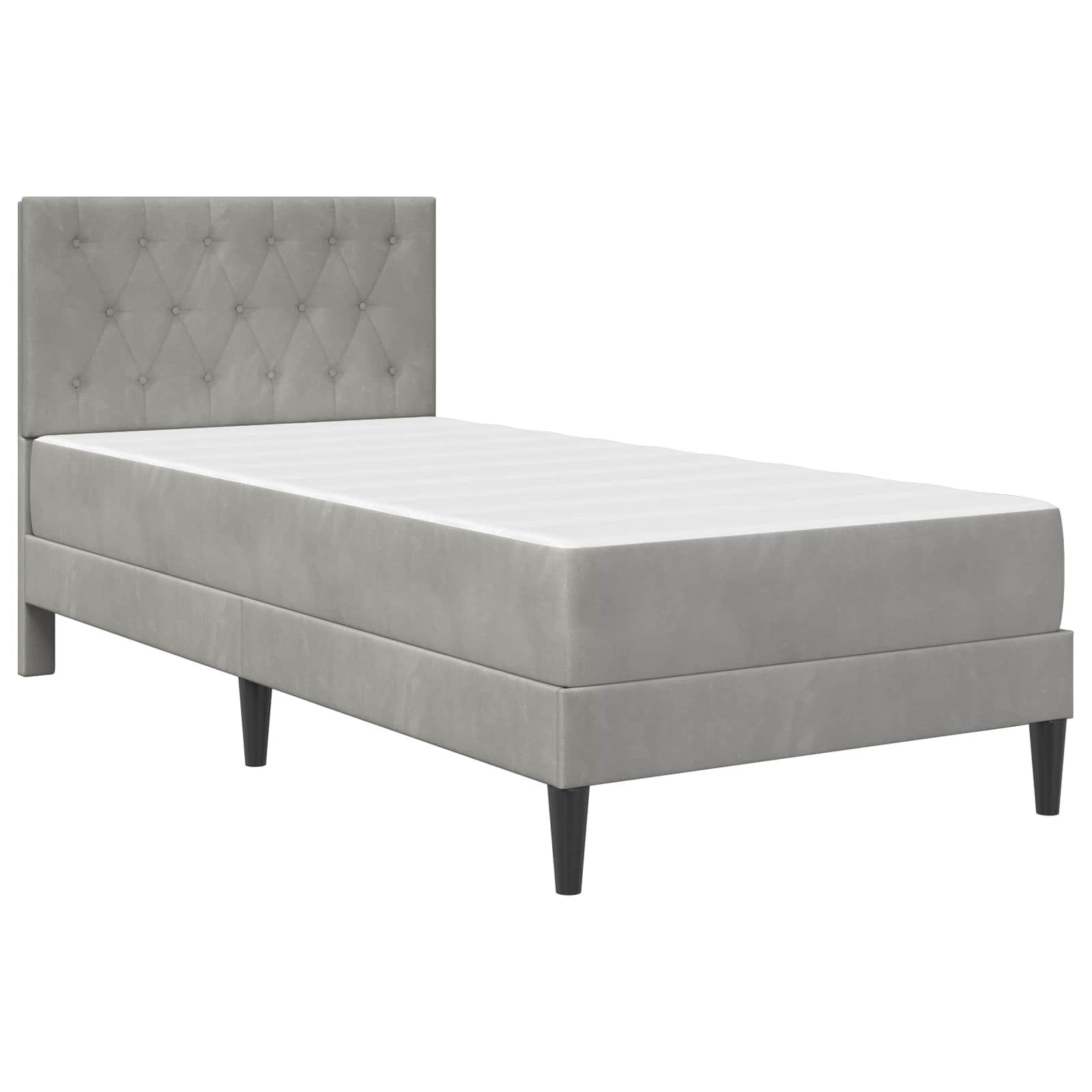 vidaXL Rama łóżka z materacem Jasnoszary 80 x 200 cm Aksamit