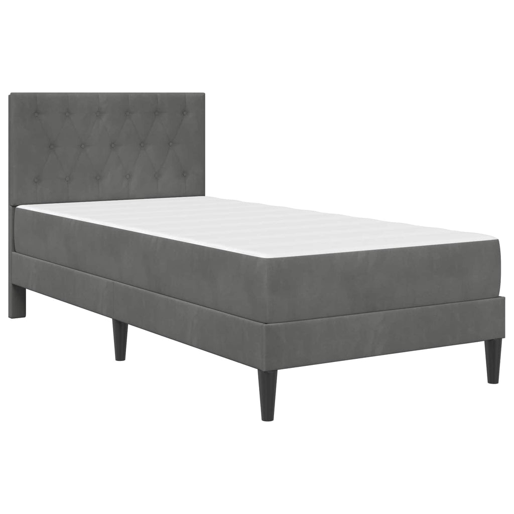 vidaXL Rama łóżka z materacem Ciemnoszary 90 x 200 cm Aksamit