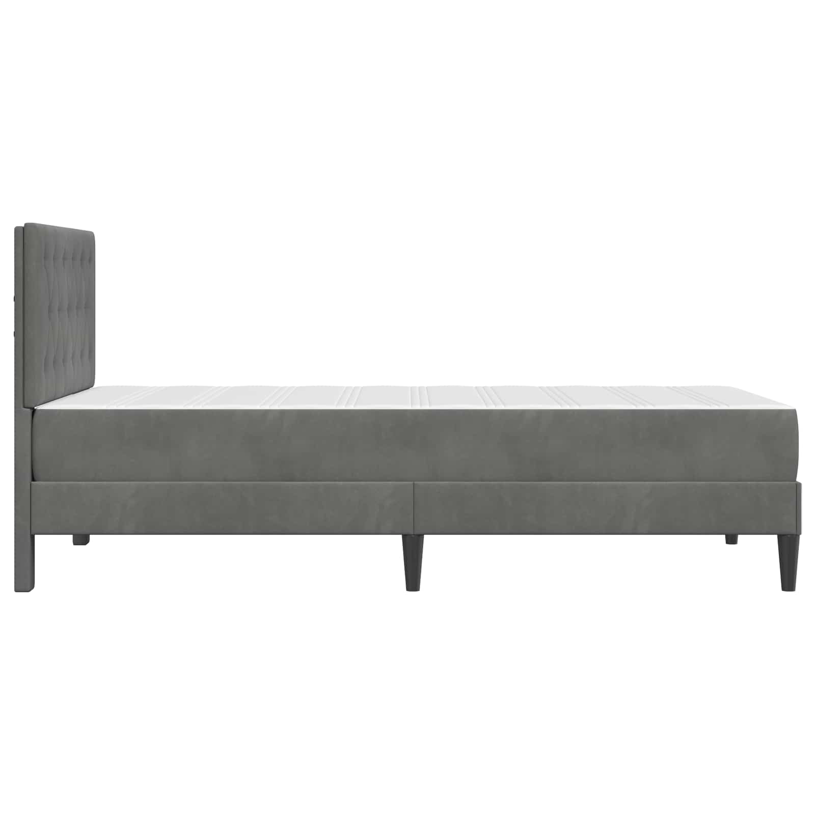 vidaXL Rama łóżka z materacem Ciemnoszary 90 x 200 cm Aksamit
