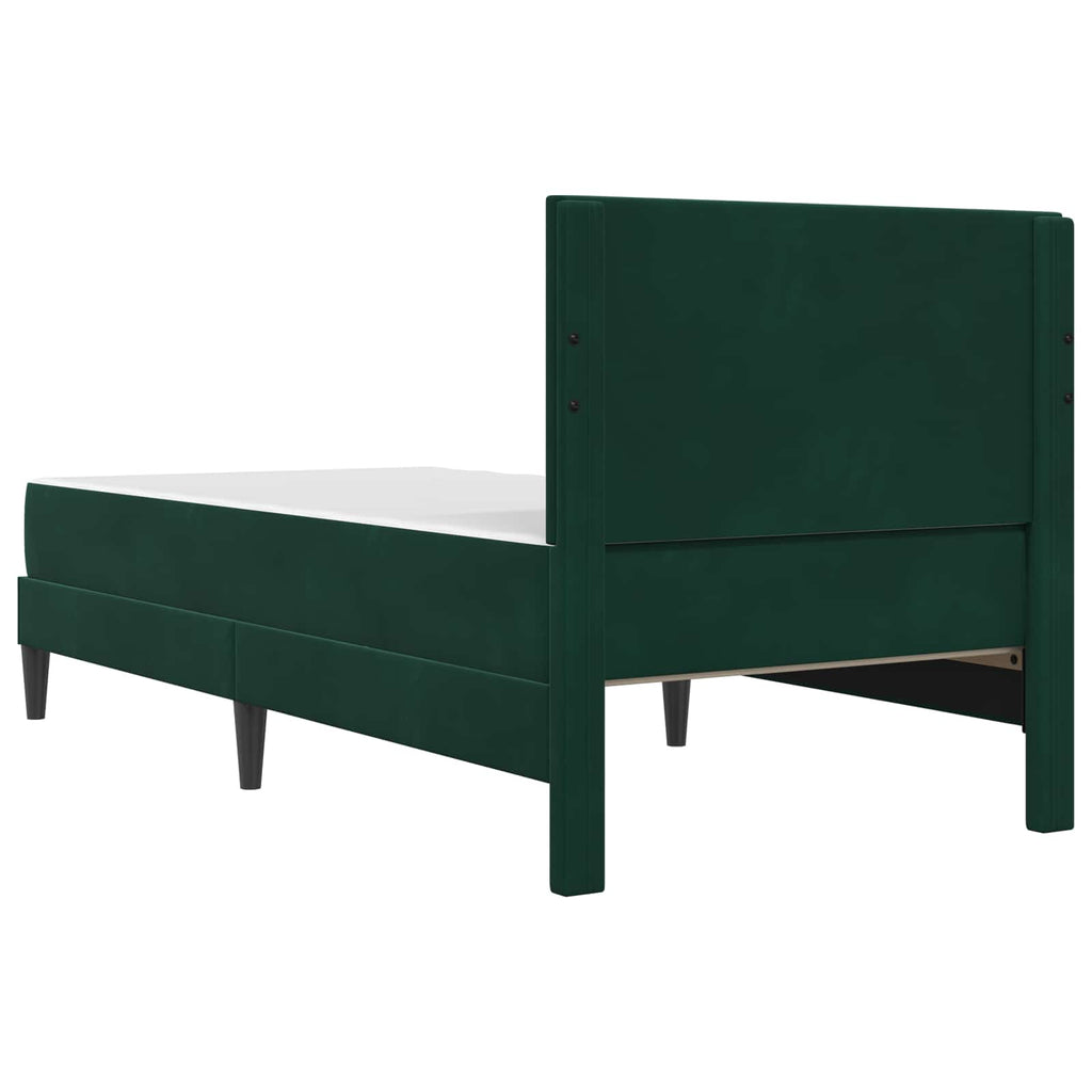 vidaXL Rama łóżka z materacem Ciemna zieleń 90 x 200 cm Aksamit
