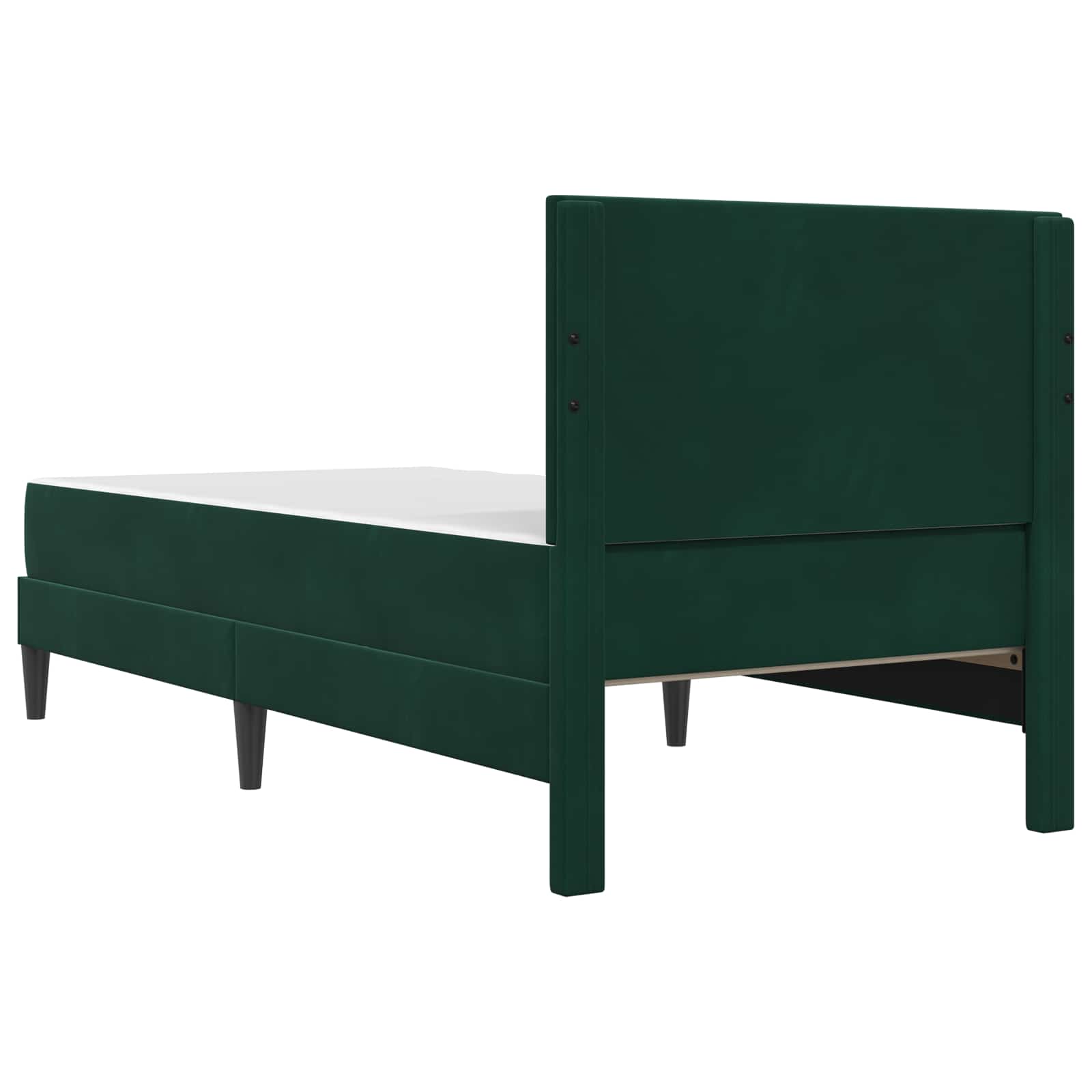 vidaXL Rama łóżka z materacem Ciemna zieleń 90 x 200 cm Aksamit