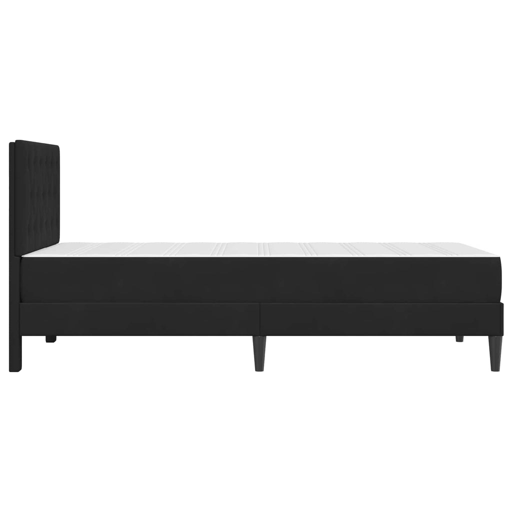 vidaXL Rama łóżka z materacem Z zagłówkiem Czarny 90 x 200 cm Aksamit