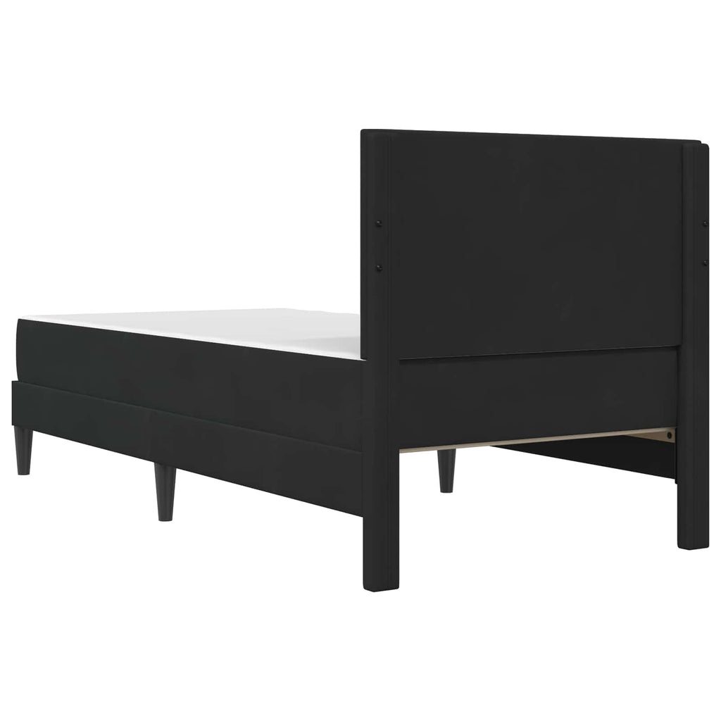 vidaXL Rama łóżka z materacem Z zagłówkiem Czarny 100 x 200 cm Aksamit