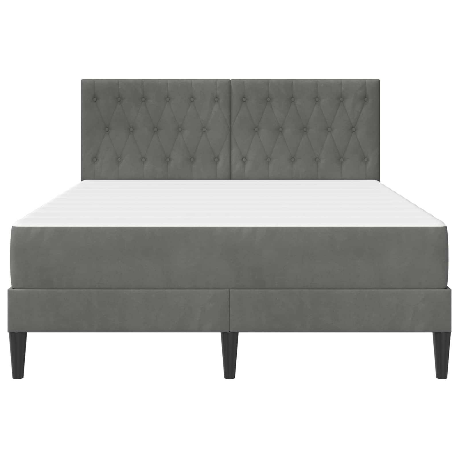 vidaXL Rama łóżka z materacem vidaXL Ciemnoszary 120 x 190 cm Aksamit
