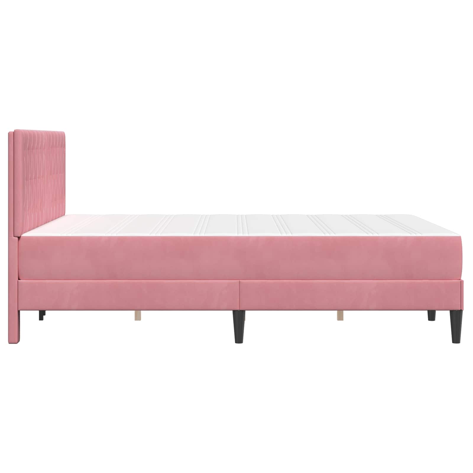 vidaXL Rama łóżka z materacem vidaXL Różowy 120 x 190 cm Aksamit