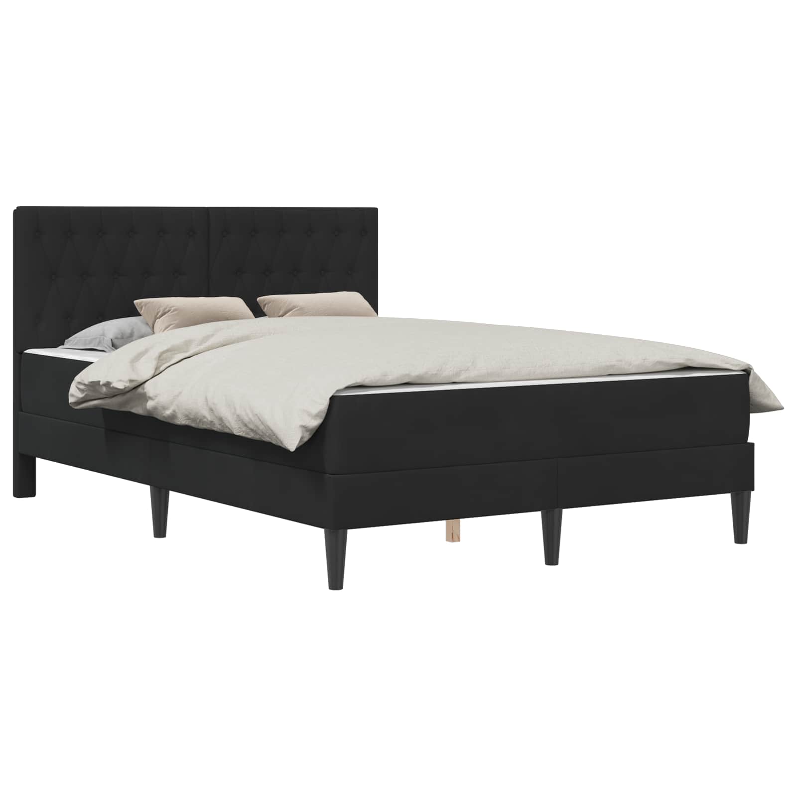 vidaXL Rama łóżka z materacem vidaXL Czarny 120 x 190 cm Aksamit