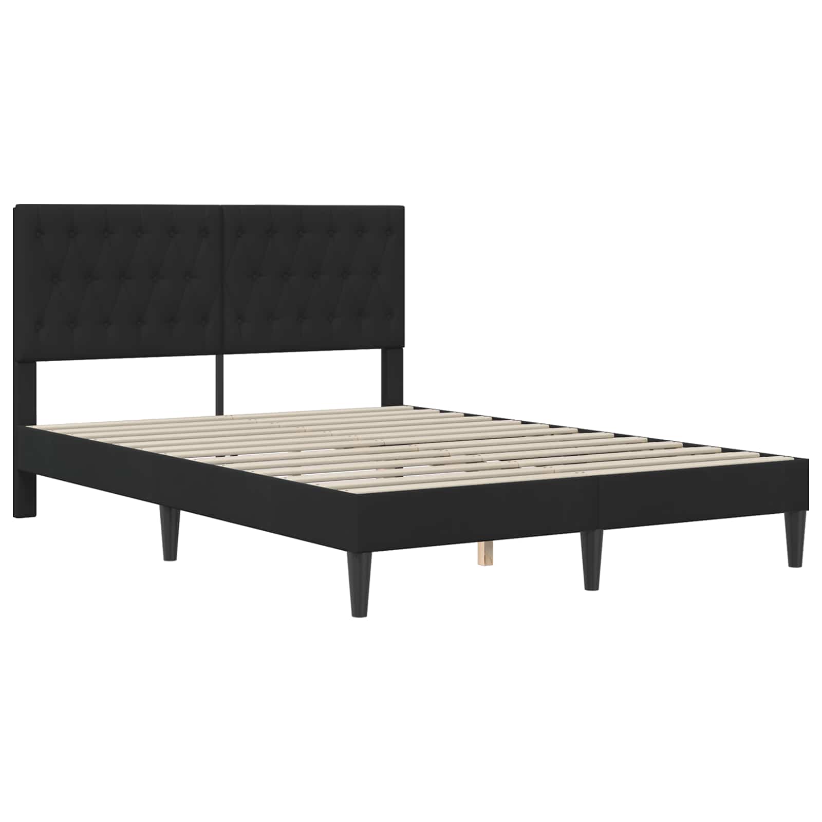 vidaXL Rama łóżka z materacem vidaXL Czarny 120 x 190 cm Aksamit