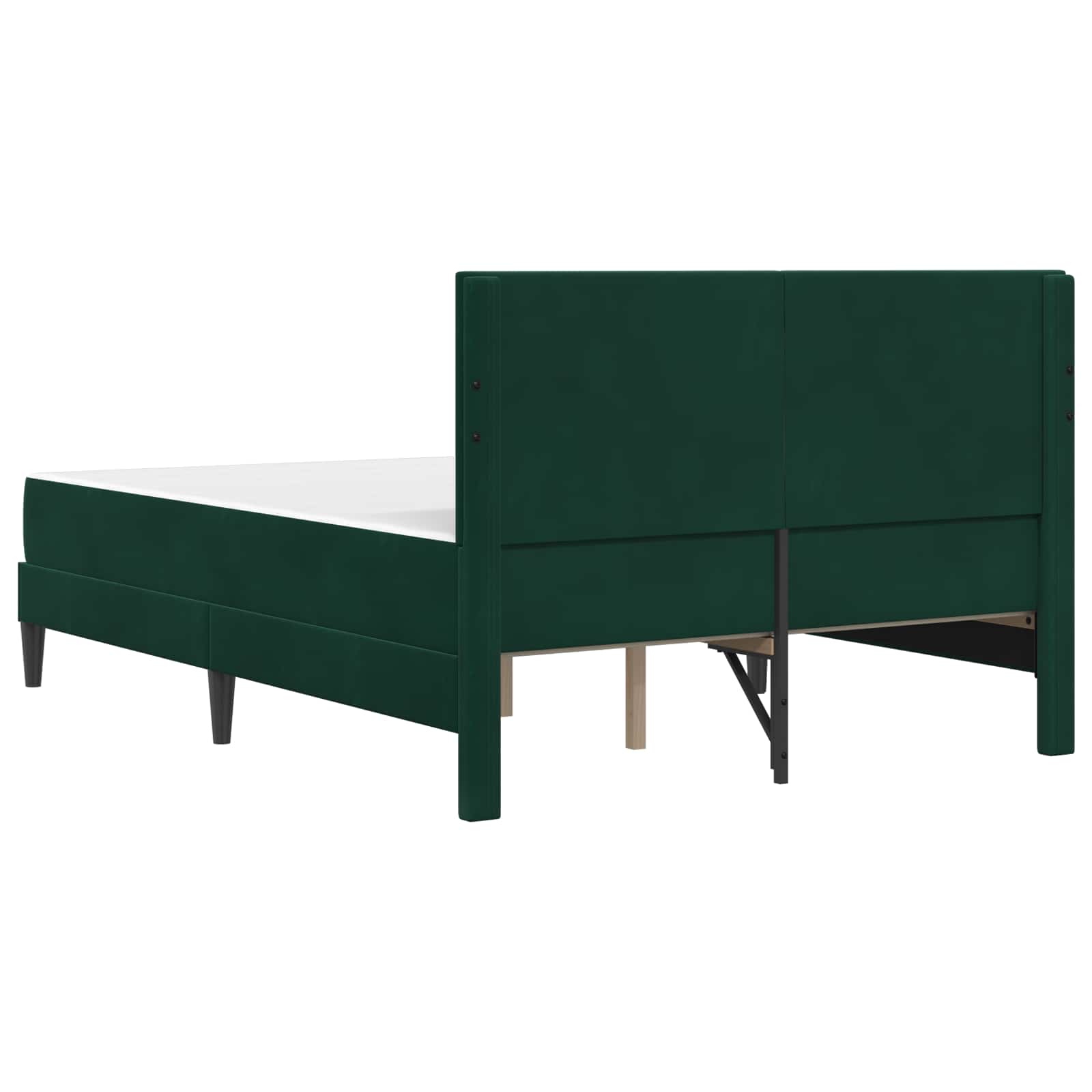 vidaXL Rama łóżka z materacem Ciemna zieleń 120 x 200 cm Aksamit