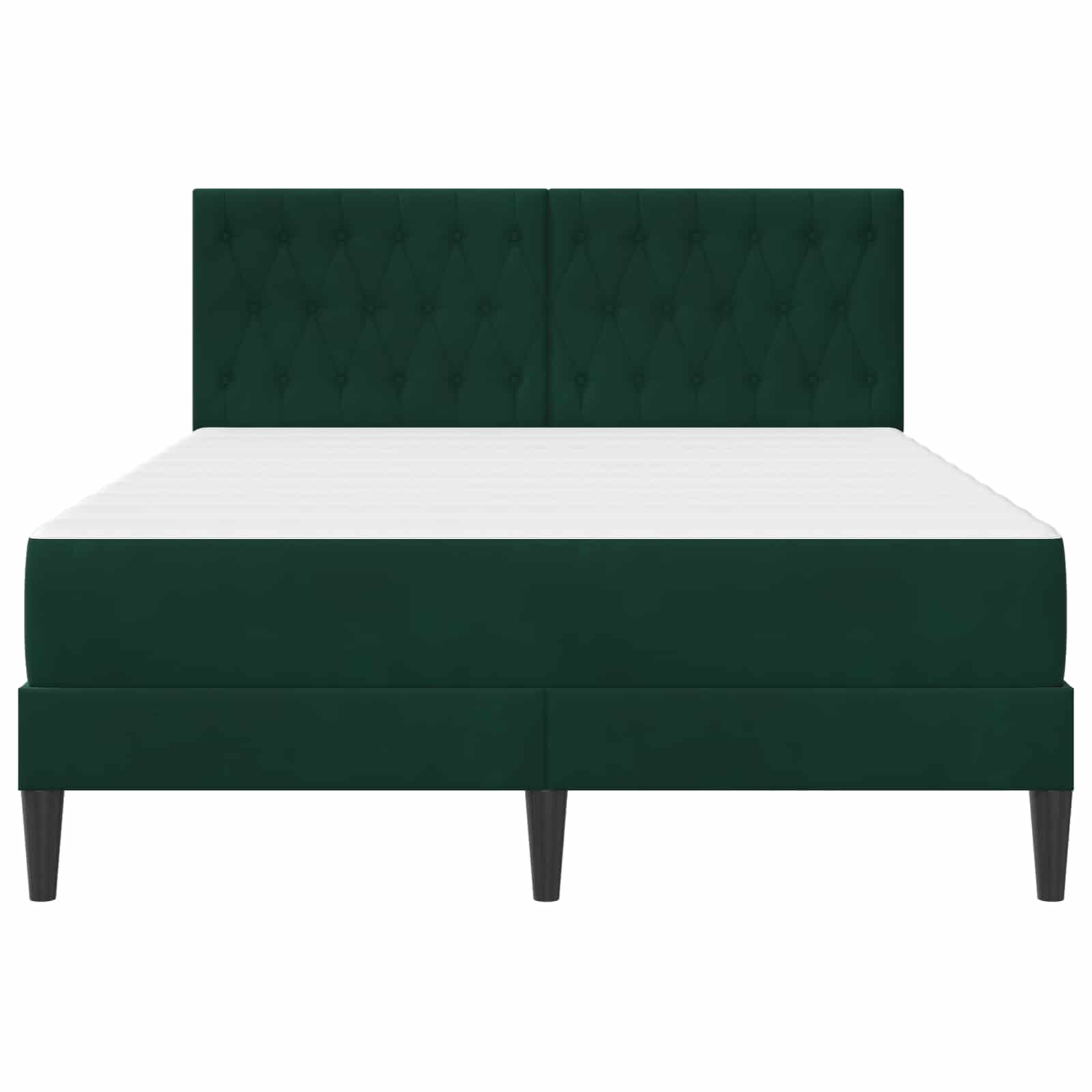 vidaXL Rama łóżka z materacem Ciemna zieleń 120 x 200 cm Aksamit