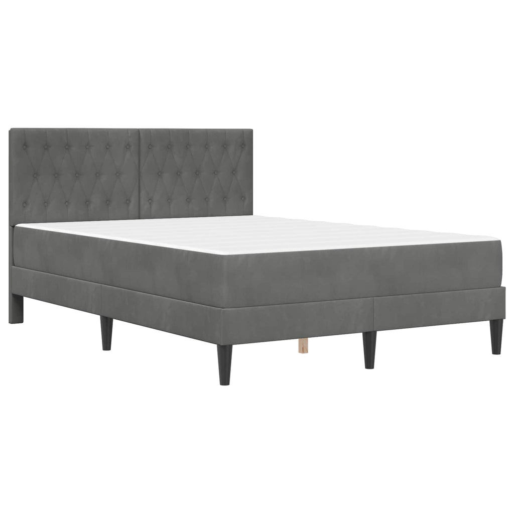 vidaXL Rama łóżka z materacem Ciemnoszary 140 x 190 cm Aksamit
