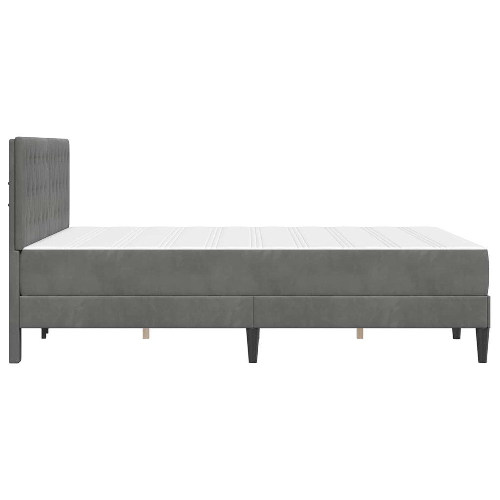 vidaXL Rama łóżka z materacem Ciemnoszary 140 x 190 cm Aksamit