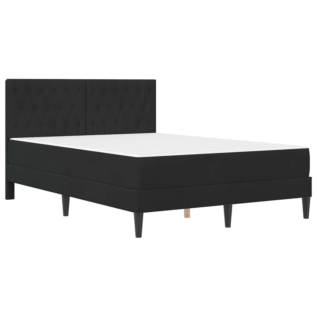 vidaXL Rama łóżka z materacem Z zagłówkiem Czarny 140 x 190 cm Aksamit