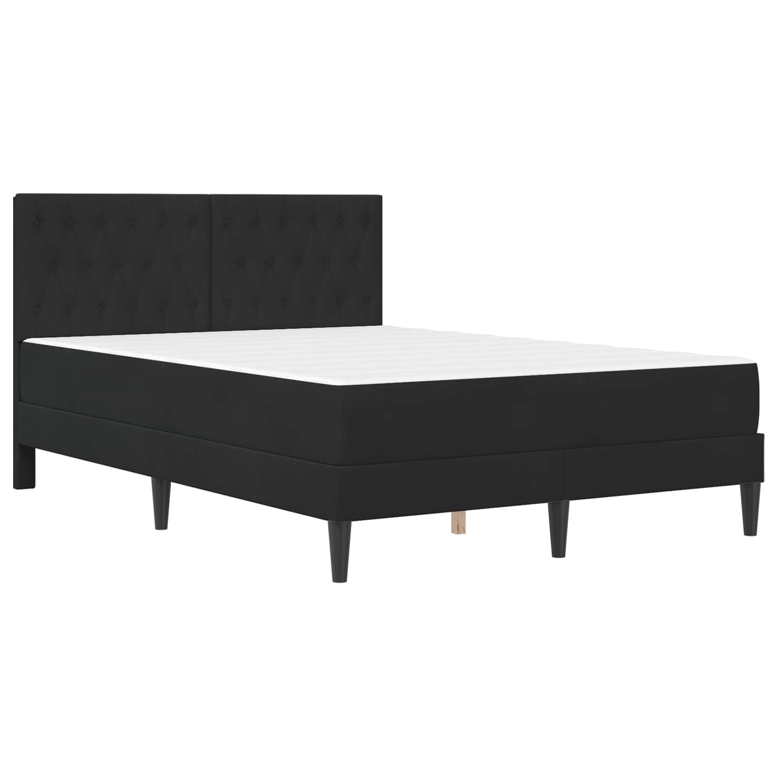 vidaXL Rama łóżka z materacem Z zagłówkiem Czarny 140 x 190 cm Aksamit