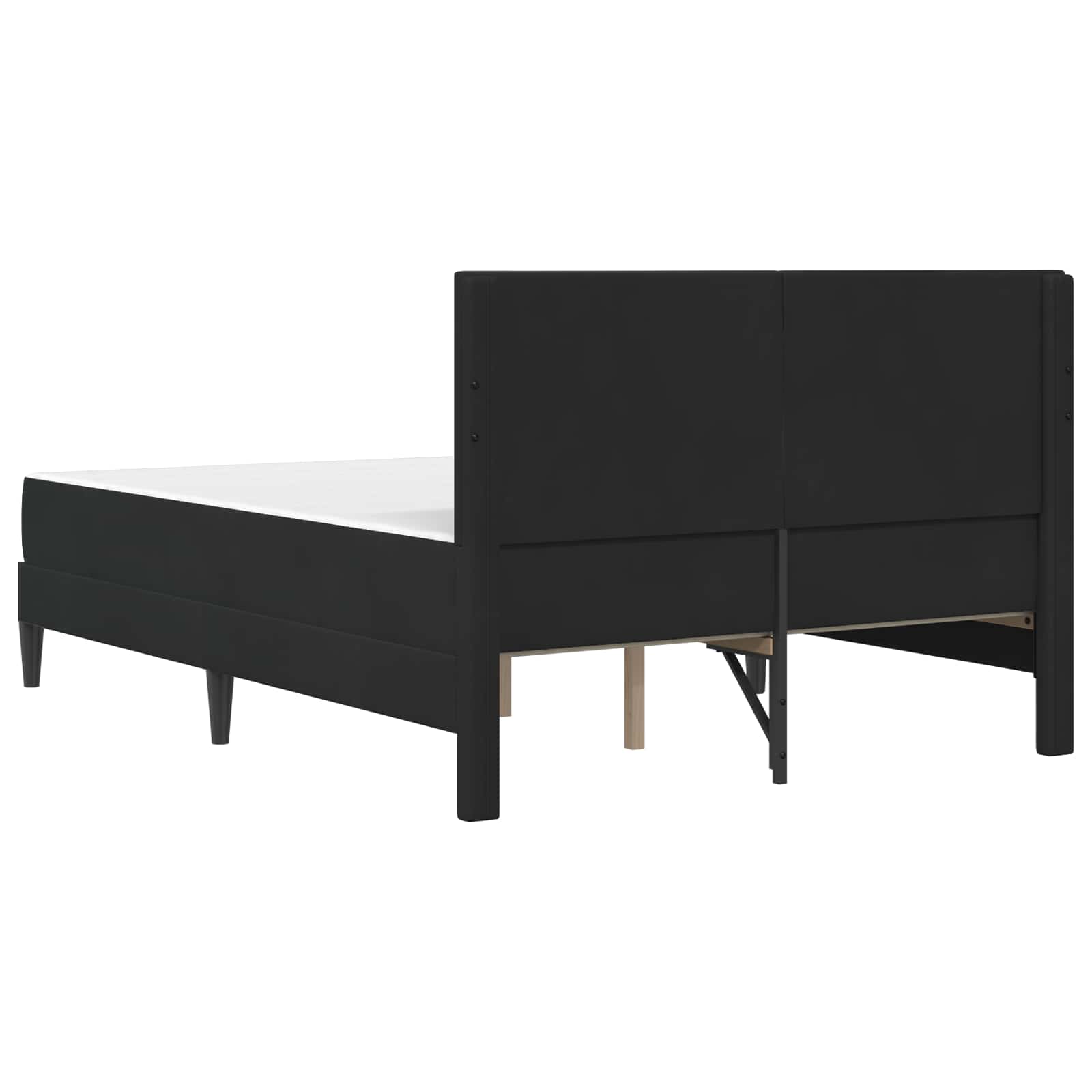 vidaXL Rama łóżka z materacem Z zagłówkiem Czarny 140 x 190 cm Aksamit