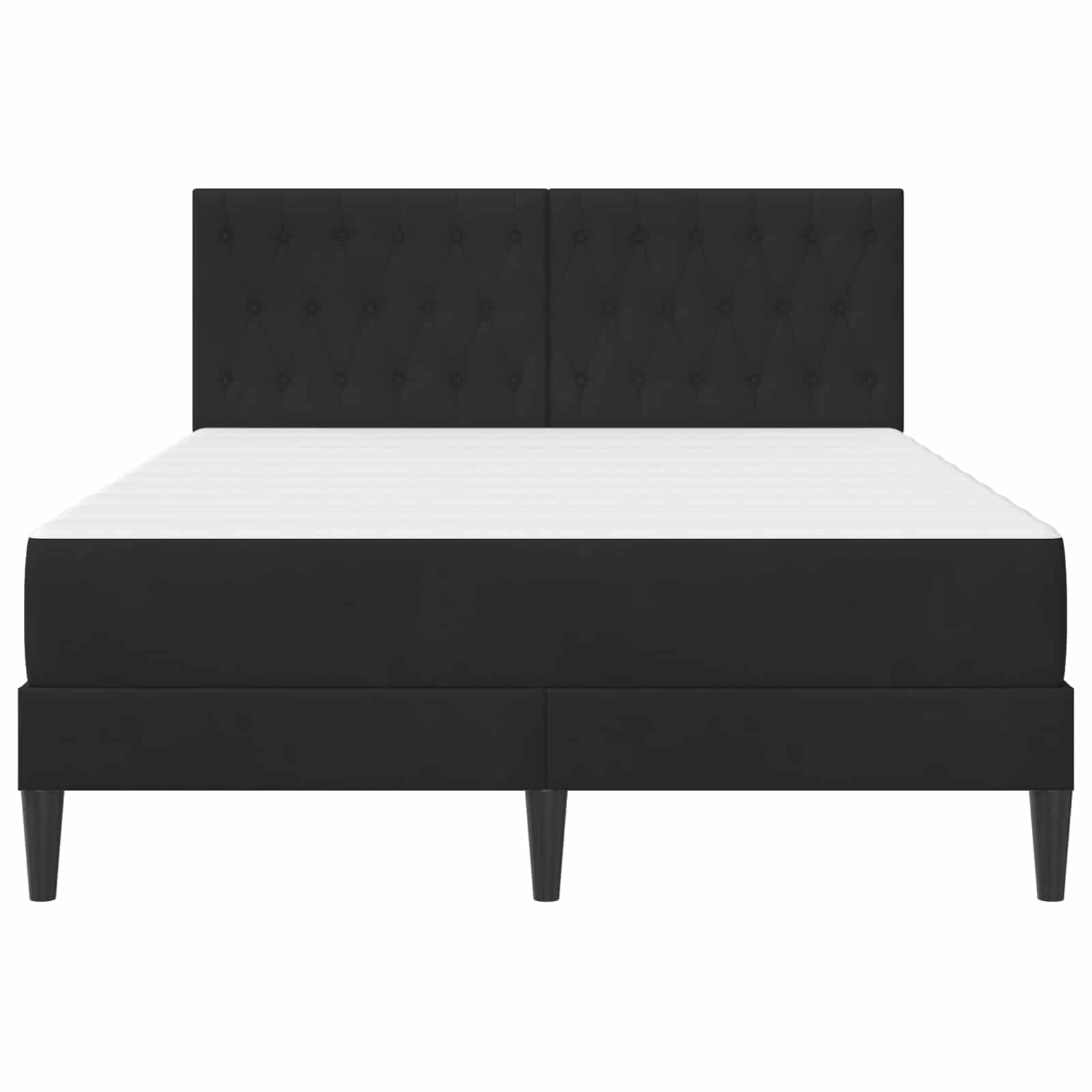 vidaXL Rama łóżka z materacem Z zagłówkiem Czarny 140 x 190 cm Aksamit