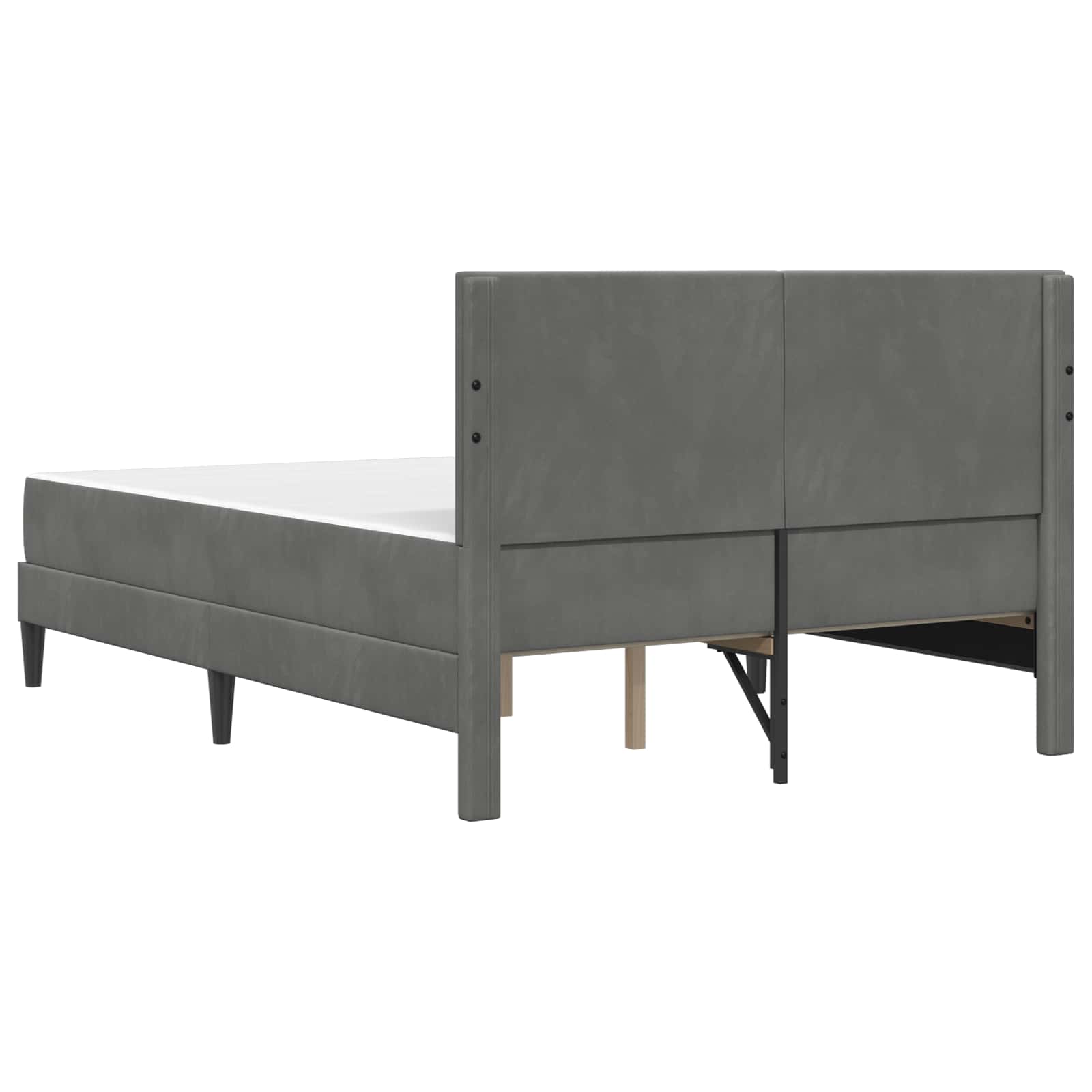 vidaXL Rama łóżka z materacem Ciemnoszary 140 x 200 cm Aksamit