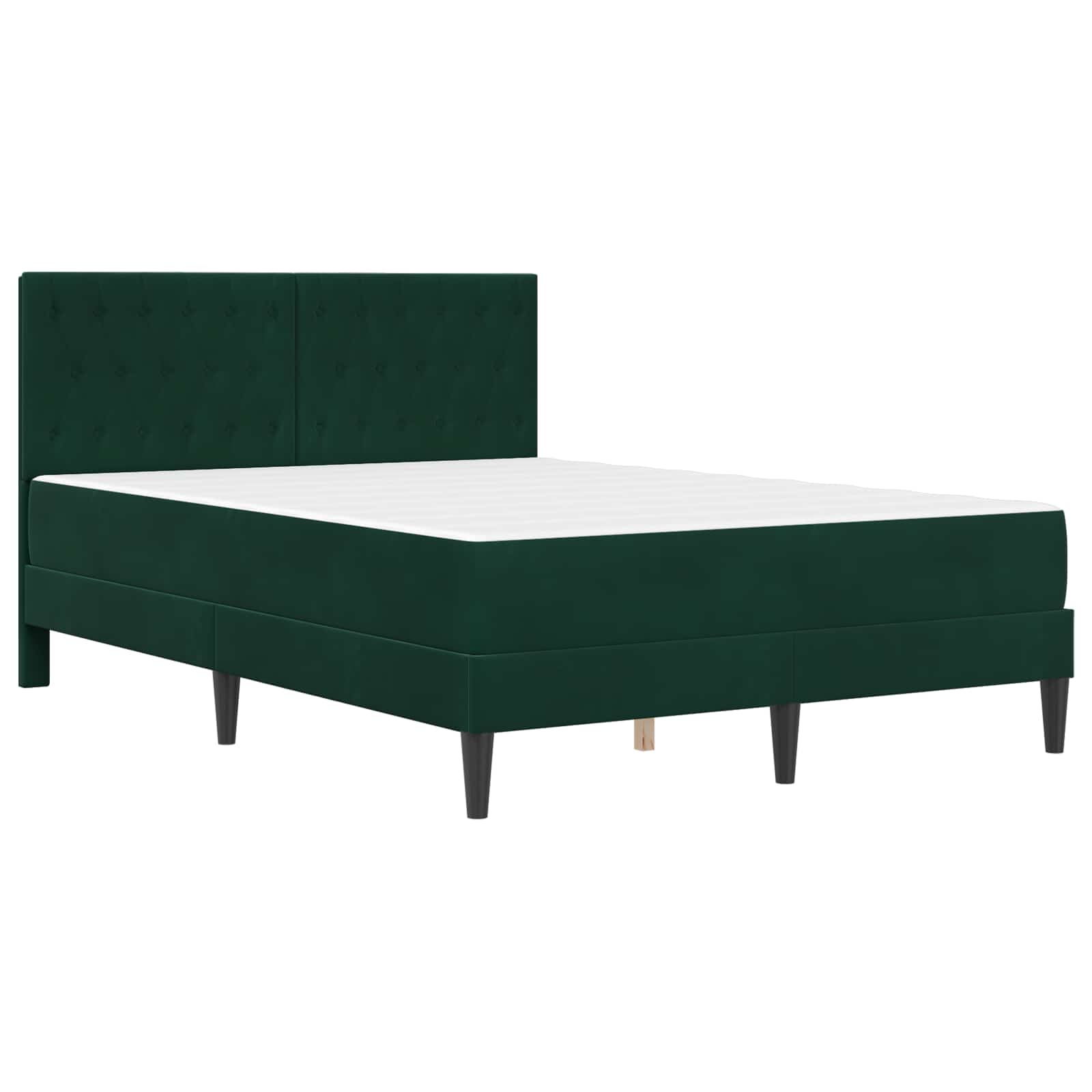 vidaXL Rama łóżka z materacem Ciemna zieleń 160 x 200 cm Aksamit