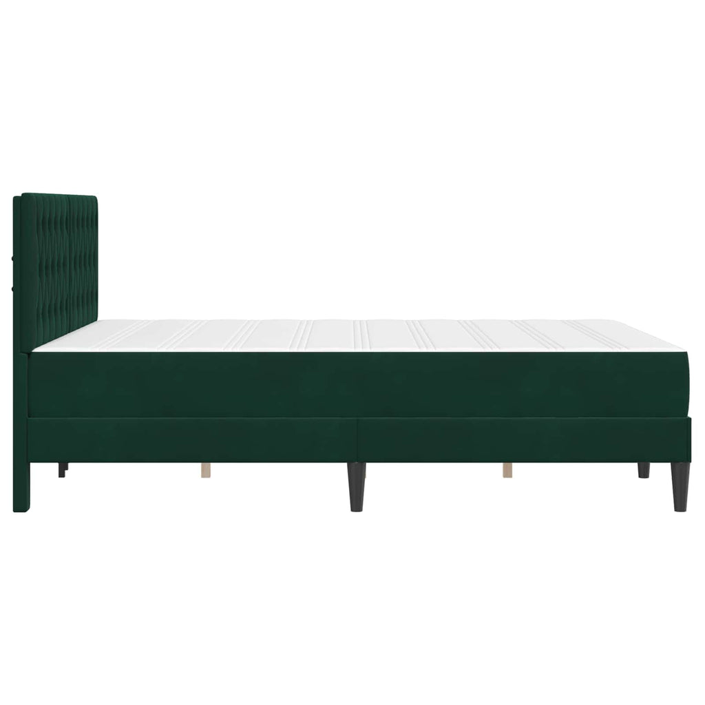 vidaXL Rama łóżka z materacem Ciemna zieleń 160 x 200 cm Aksamit