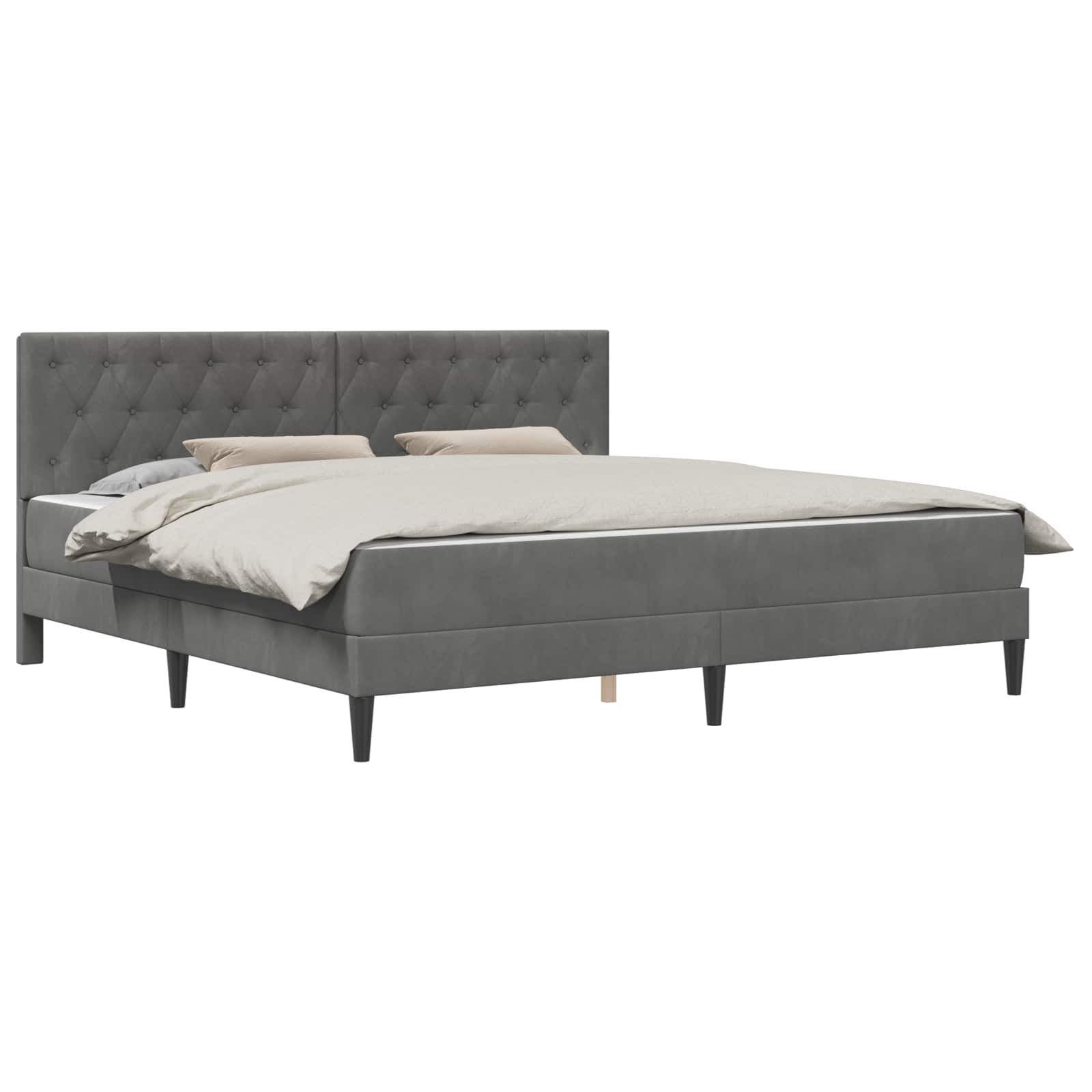 vidaXL Rama łóżka z materacem Ciemnoszary 180 x 200 cm Aksamit