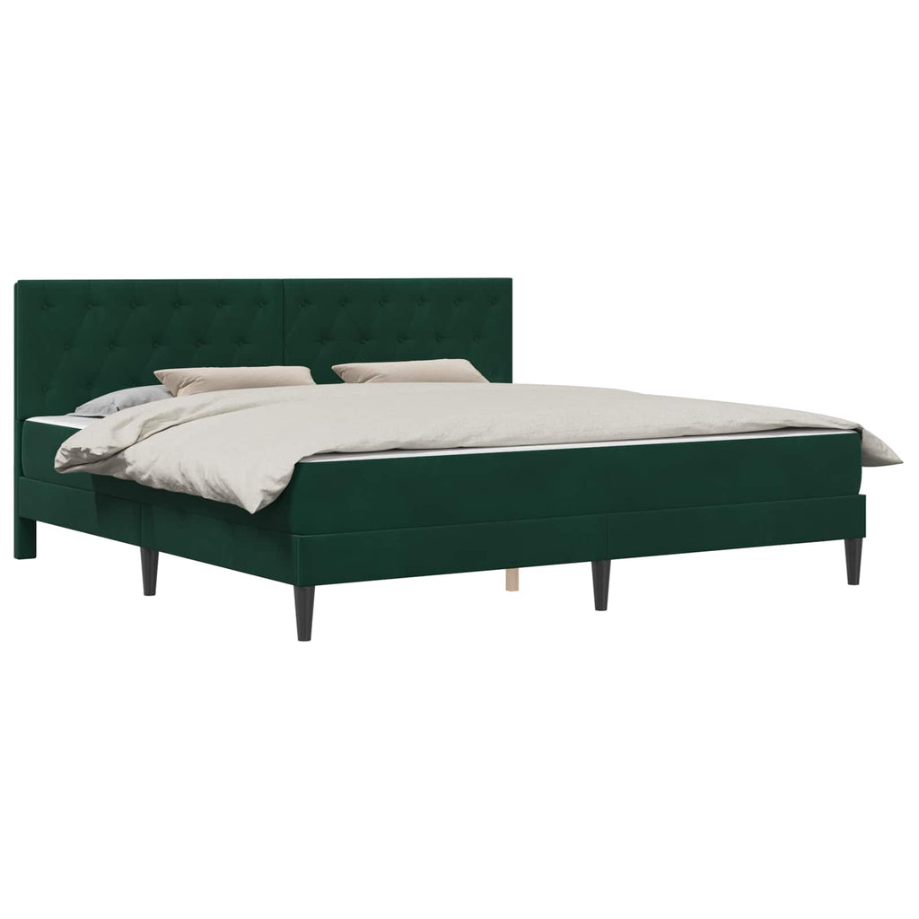 vidaXL Rama łóżka z materacem Ciemna zieleń 180 x 200 cm Aksamit
